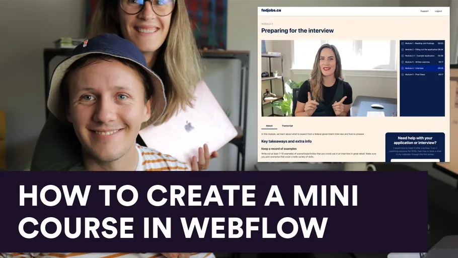 Fedjobs.ca: How We Built A Simple Mini Course Platform in Webflow